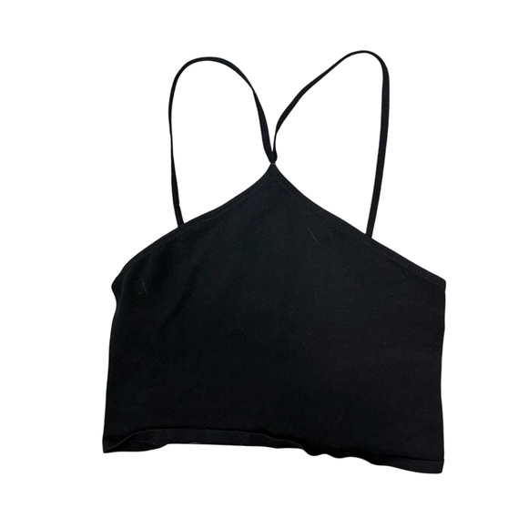 Free People Intimately Center Of Attention Halter Crop Top Black XS/S - Picture 3 of 5